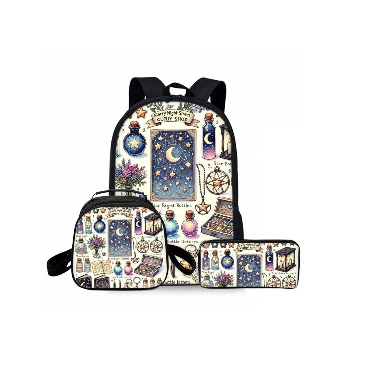 Jeu de Trois Cartes de Tarot Sacs à Dos pour Garçon/Filles Meilleurs Cadeaux Dessin Animé 2D Imperméable Tendance Sac d'École pour Enfants