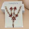 Wedding Jewelry European American Temperament Multicolor Crystal Bride Necklace Earrings Set