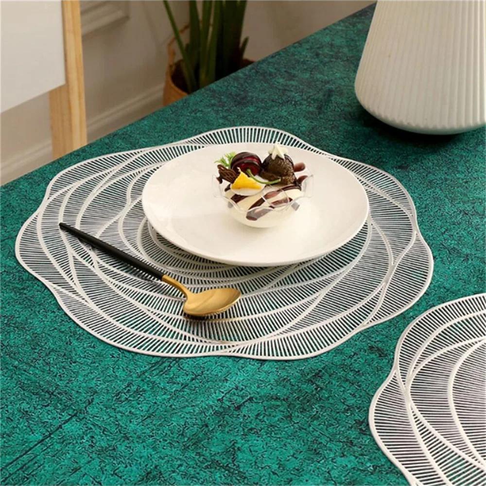 Nordic Style Rose Tableware Pad Placemat Table Mat Flower Heat Insulation Non-Slip Simple Placemats Disc Coaster Placemat