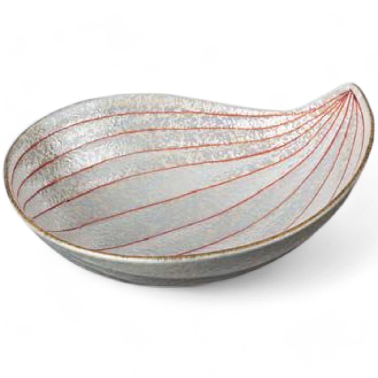 Takumi-style Arita ware 14cm serving plate, luster red and gold onion design, made in Japan.