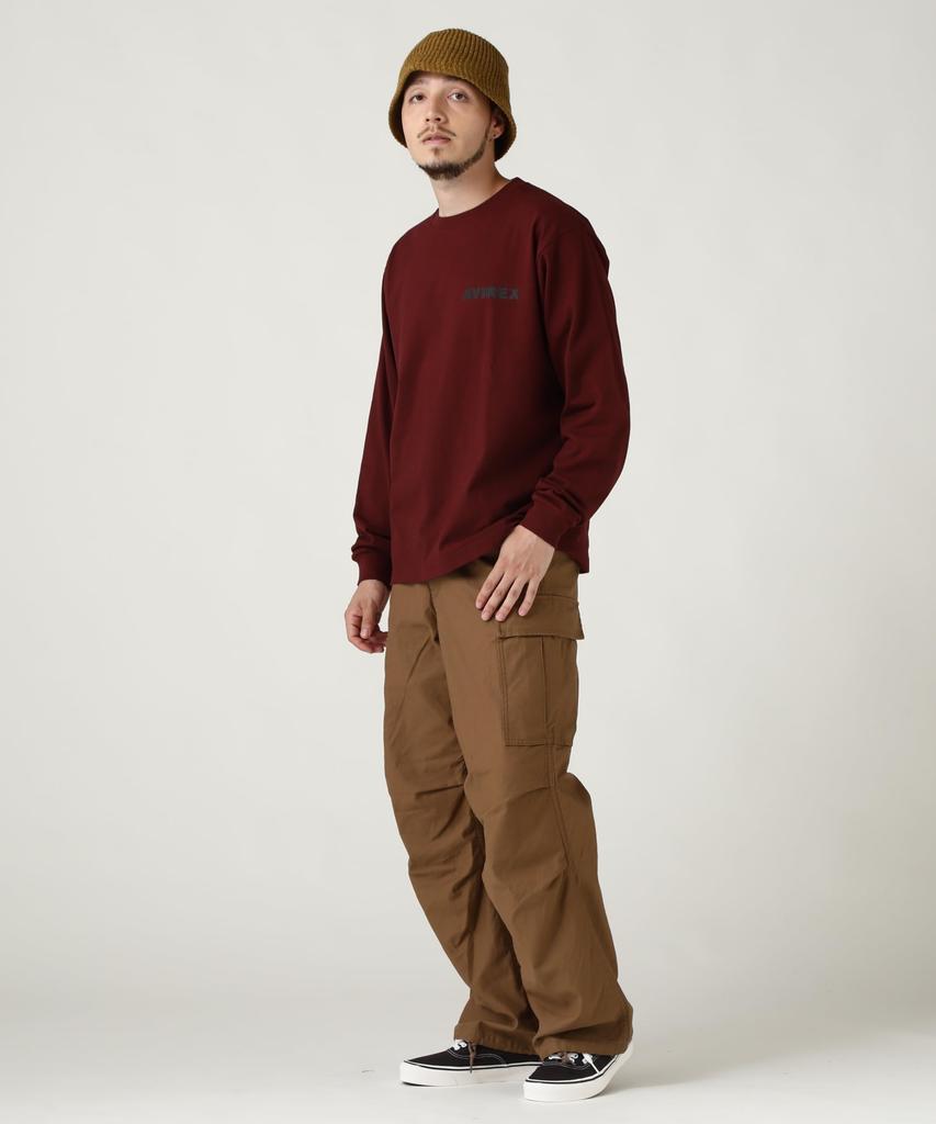 Avirex Camouflage Star Pinup Girl Long Sleeve Size & T-Shirt, Men's, XL, 415, Burgundy, 783-3930024