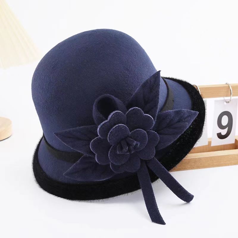 

Шерстяной цилиндр Ретро Британский Женский Весенне-Осенний Зимний Модный Элегантный Шляпа-котелок Рыбака one size