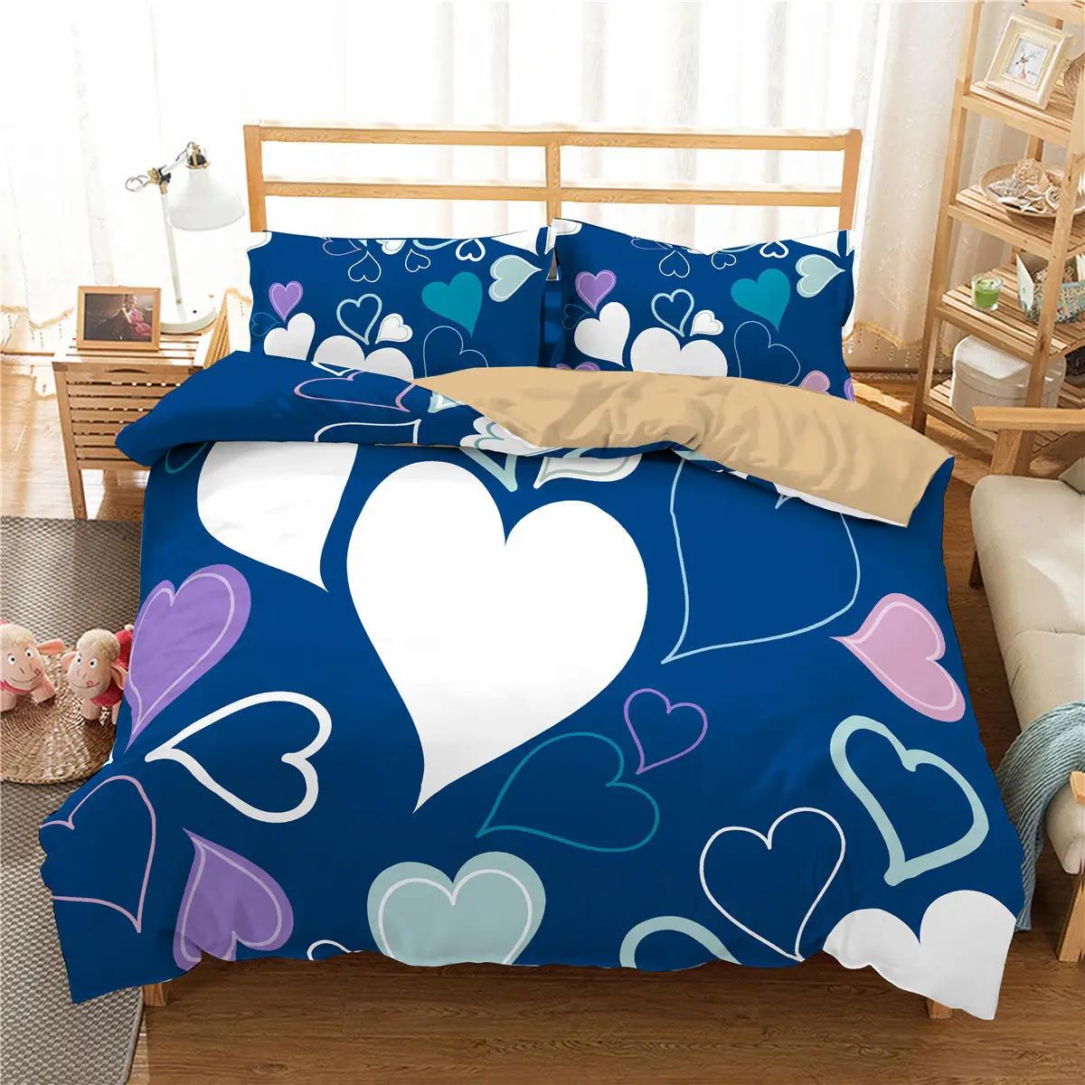 

Комплект постельного белья с сердечками для девочек и детей. Милый комплект постельного белья с сердечками и геометрическим узором. Романтичный комплект постельного белья из полиэстера. 70x133cm 2pcs