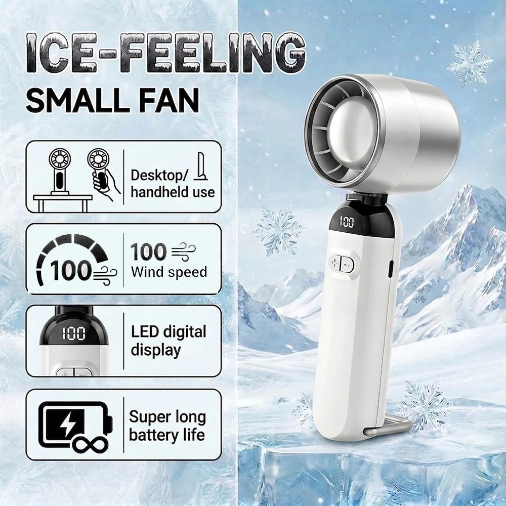 3-in-1 Handheld Neck Fan 3000mAh Mini Turbo Fan 5-Speed High-speed Portable USB Rechargeable Fan for Outdoor Office