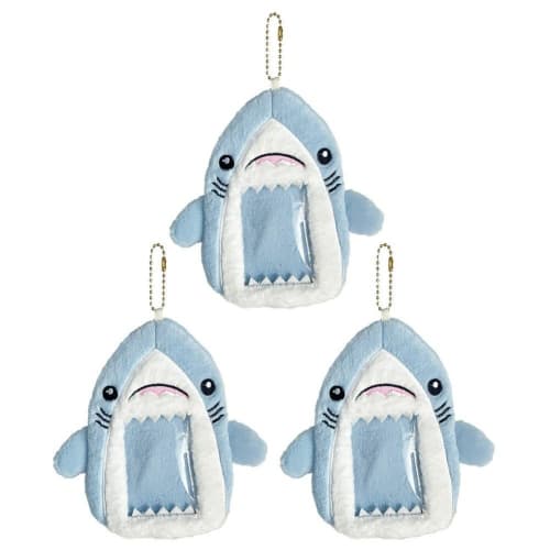 Set of 3 Shark Plush Card Cases, Card Storage, ID Cases, and Card Holders. Cute Korean Merchandise for Your Own Favorite.