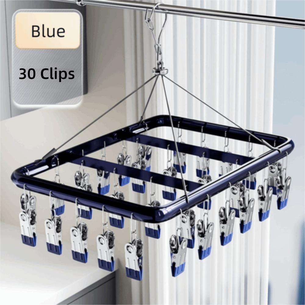 Aluminum Zinc Zinc Alloy Multi-Clip Drying Rack Windproof Towel Socks Hanger Clothes Drying Rack  Skirt