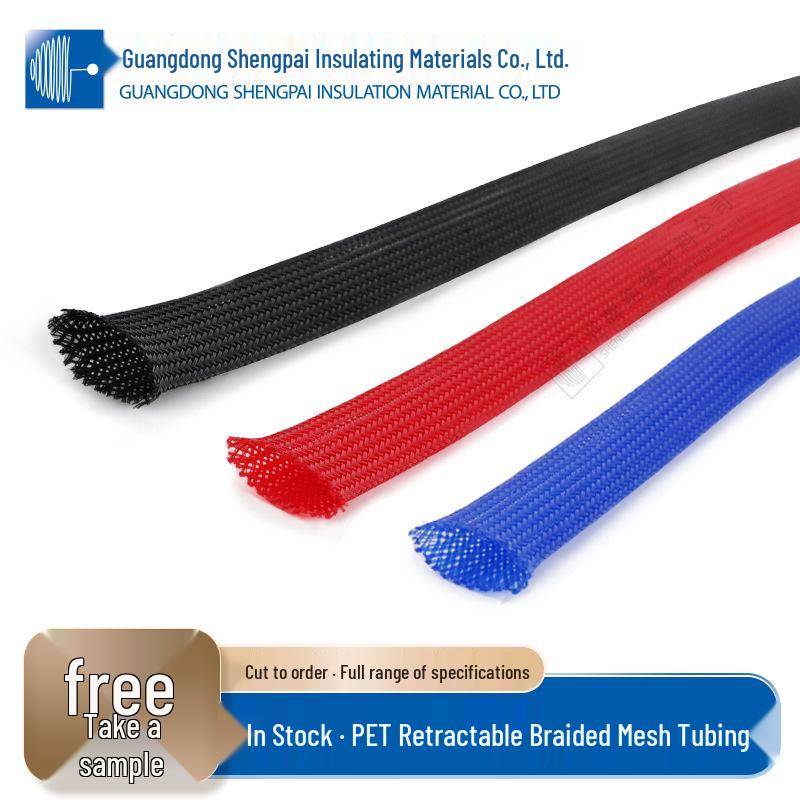 PET Flame-Retardant Black Nylon Braided Expandable Sleeving - Snake Skin Mesh Cable Protection Tube