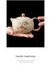 High-End Flint Red Gongfu Tea Set with Ceramic Kettle, Teacups, and Teaplatters