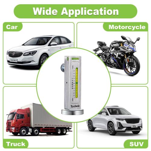 Toolwiz Tire Camber Gauge, 0 To }5, Aluminum, Universal Alignment Measurement, Magnetic, for Automotive Tire Alignment, Angle Measurement, and Repair