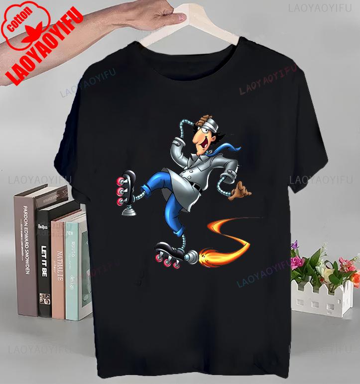 Animiertes Inspektor Gadget T-Shirt Oberteile Animiertes Inspektor Gadget T-Shirt Hochwertige Baumwolle
