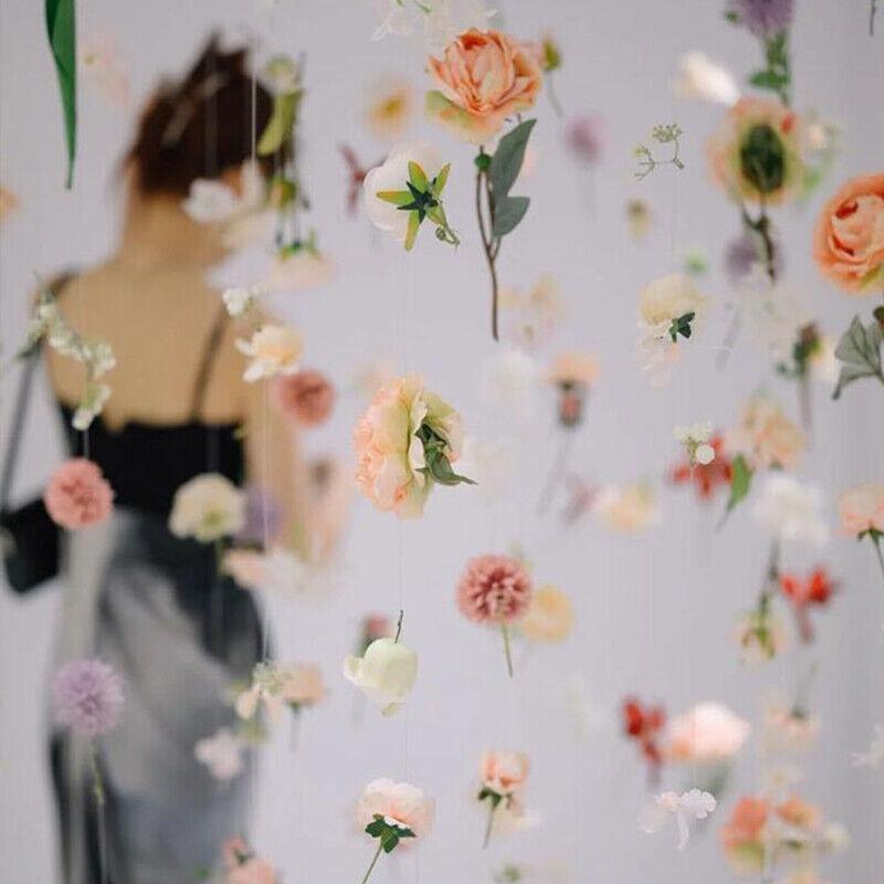 20pcs Simulated Flower DIY Wedding Curtain String Scene Decor Props Accessories Fake Flower Combination Wedding Marriage Decor