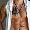 3pcs Temporary Tattoo Black And Grey Realism Grim Reaper Eye Ornament Sailing Ship For Women Men Arms