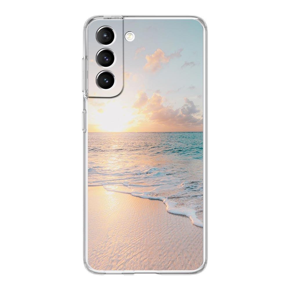 Sea blue Sky beach Clear Silicone Phone Case For Samsung Galaxy S23 S22 5G S20 Ultra S21 FE 5G S10E S9 S8 S10 Plus Soft Cover