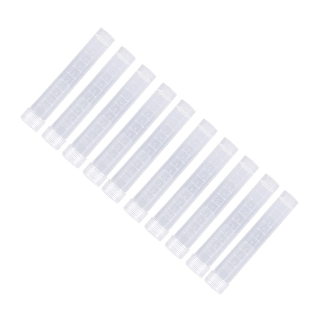 10 ks 10ml plastové zmrazené zkumavky s lahvičkou a šroubovacím uzávěrem, bílé víčko, balení, nádoba