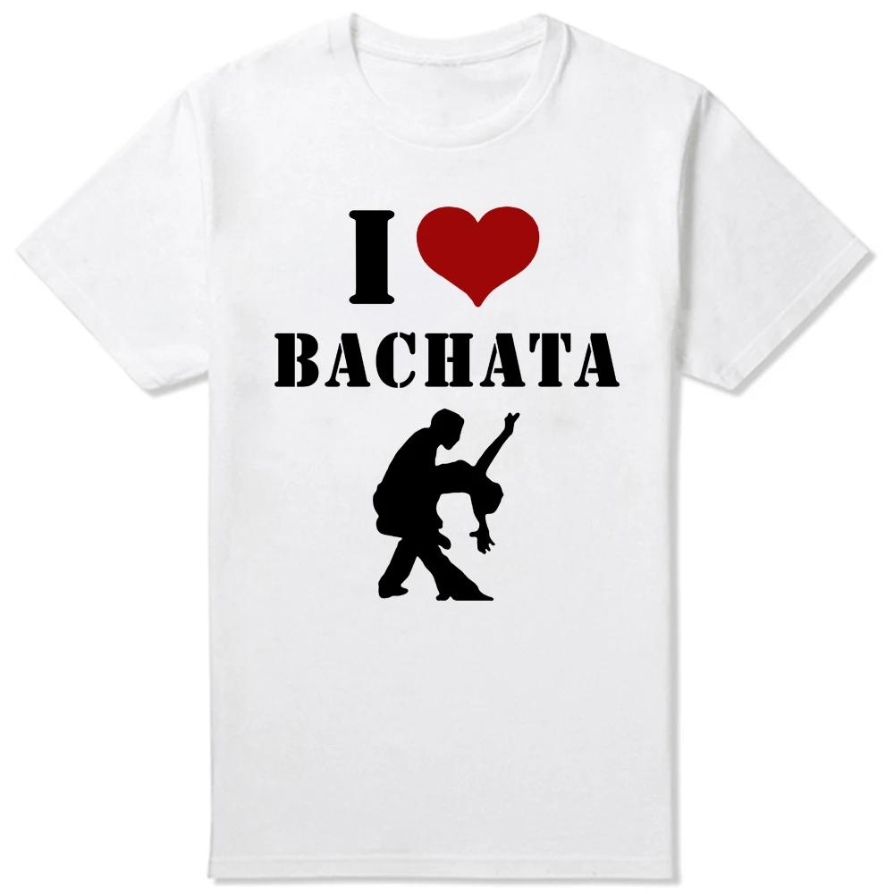 Funny I Love Bachata Dance Retro Vintage Tee Tops Round Neck ShortSleeve Fashion Tshirt Clothing Casual Basic Tshirts