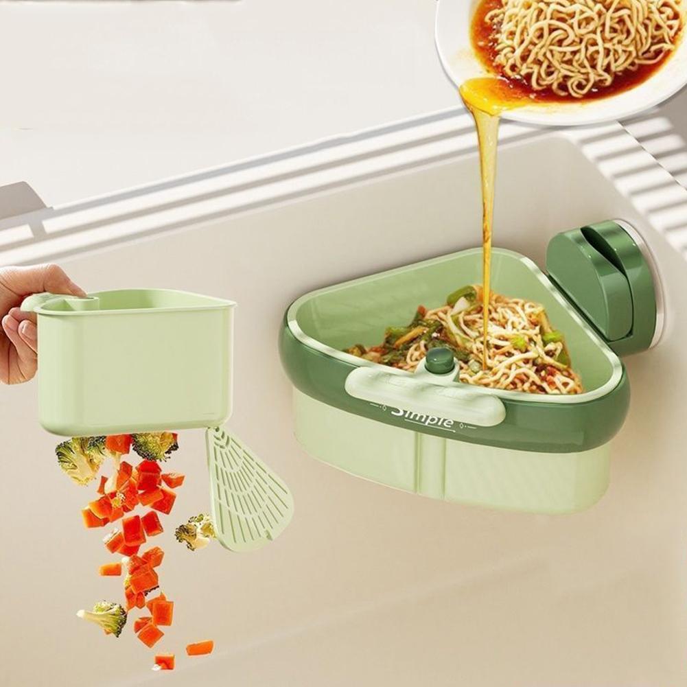 1/2/3PCS Corner Sink Strainer Suction Cup Sink Corner Rack with Drain Hole For Kitchen Food Waste Catcher Storage Rack