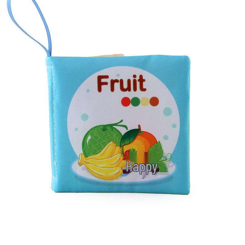 3D Baby Cloth Book: Early Education Toy with Fruits & Vegetables - 4 Pages, 8 Sides, English Cognitive Palm Book