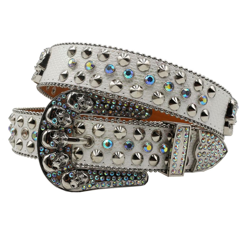 Korean Version of Women's Rhinestone Belt for Women with Diamonds, Women's Snake Pattern Diamond-set Diamond-full Diamond Belt for Women with Diamonds