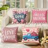 Vikama Valentine'S Day Decorative Pillow Cover Love Heart Element Printed Pillow Cover Living Room Sofa Bedroom Cushion Cover