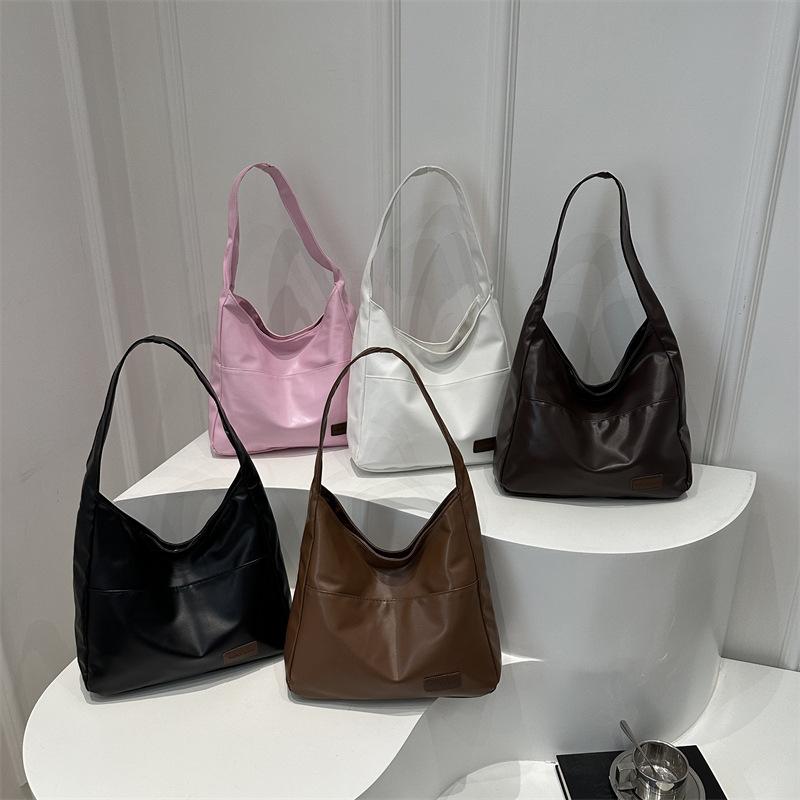 Large Capacity Retro Casual New Texture Solid Color Simple Casual Shoulder Underarm Tote Women's Bag