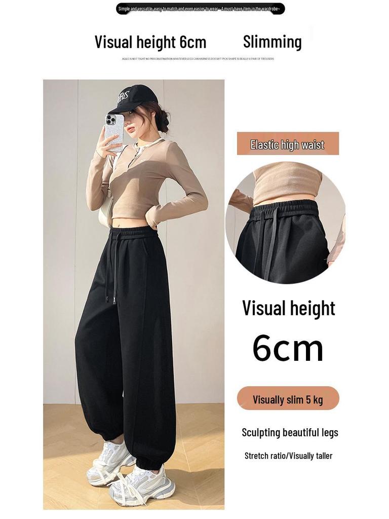 Women's High Waist Wide Leg Sweatpants - Spring 2026 Korean Style Casual Trendy