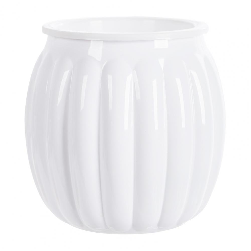 Прочный смоляной цветочный горшок Автоматический горшок для растений Пластиковый цветочный горшок Самополивающийся кашпо Устойчивый к погодным условиям садовый горшок УФ для растений Small белый