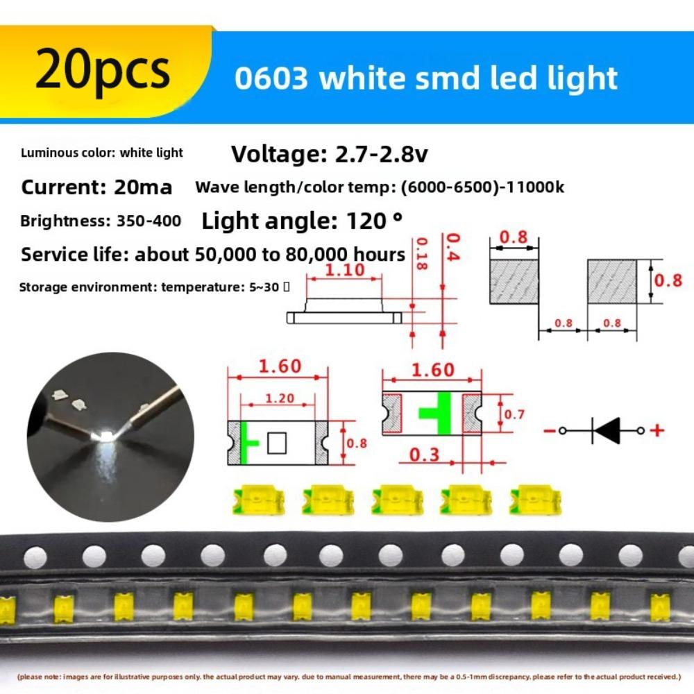 20pcs/50pcs Professional 0805/0603 SMD SMD LED Diode RGB Multi-Color SMT Lamp DIY LED Chip Electronic Projects