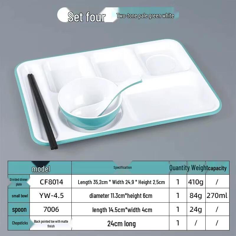 HANDUNYOU Rectangular Melamine Divided Plate