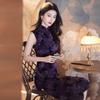 Purple sleeveless national style new Chinese long cheongsam improved young 1011 new women's high sense daily summer