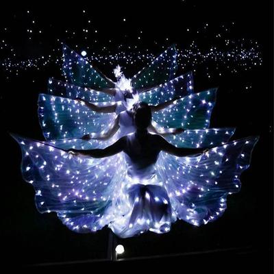 Led Butterfly Wings Glow Wings of Led Lights Crazy Wedding Party Time Halloween Decor 2025 Birthday Rave Accessories Hora Loca