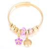 New Trendy 4 Colors Heart Shape Painted Pendant Closure Beaded Bracelet Golden Stainless Steel Women Bracelet Charm Jewelry