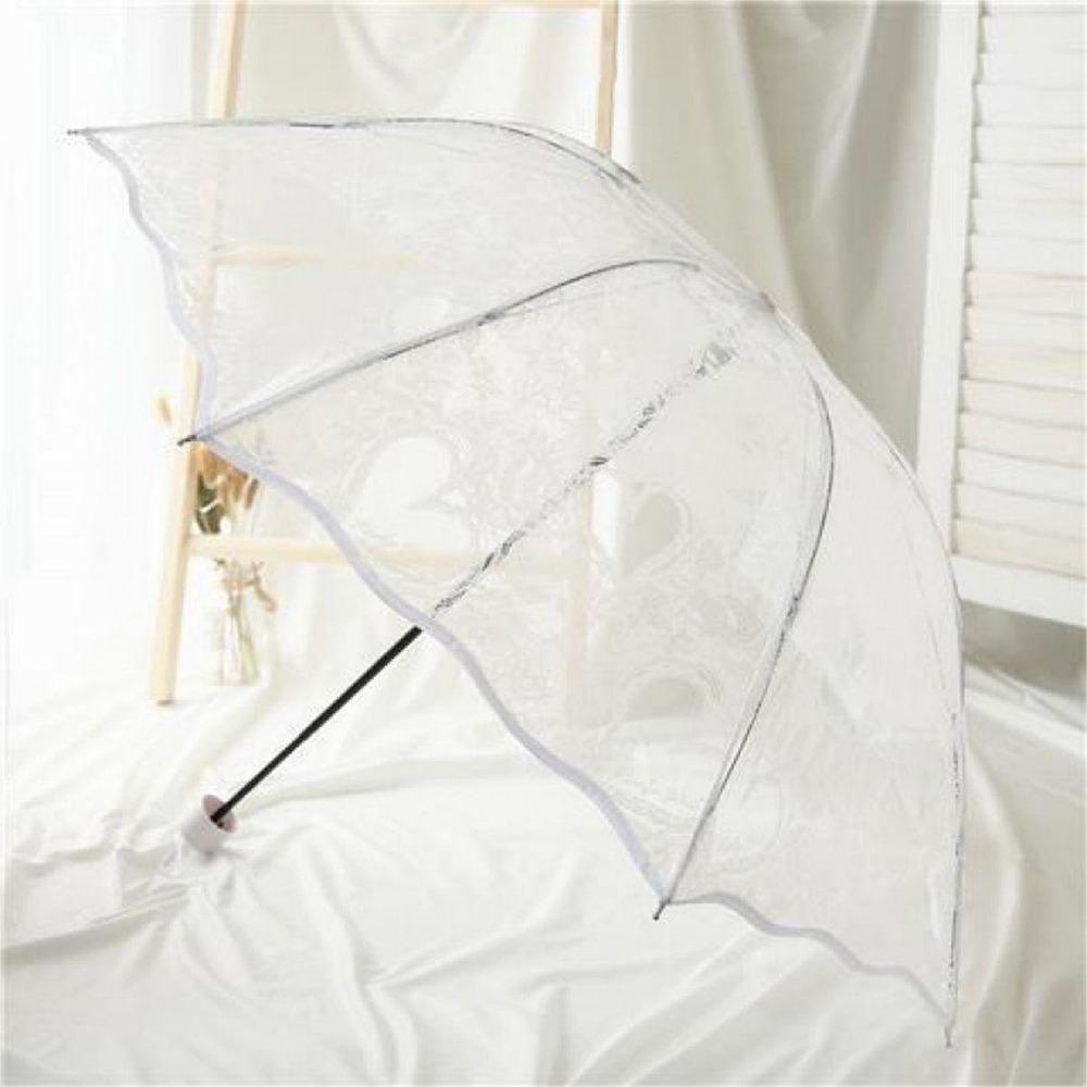 Transparent Love Flower Girl Umbrella Large Bride Umbrella Kids Sun Umbrella  for Photo Prop