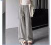 Women's High-Waisted Striped Wide-Leg Summer Pants - Petite, Loose, Slimming, Casual, Drapey.