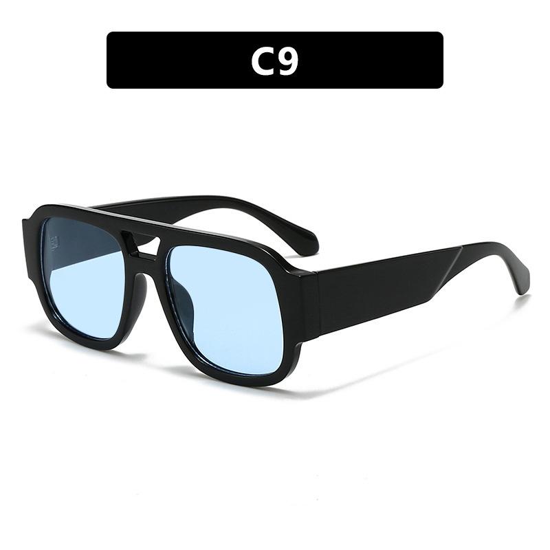 Trendy Pilot Double Bridge Square Frame Women Sunglasses Brand Designer Cool Men Sunglass Driving Hiking Eyewear Uv400