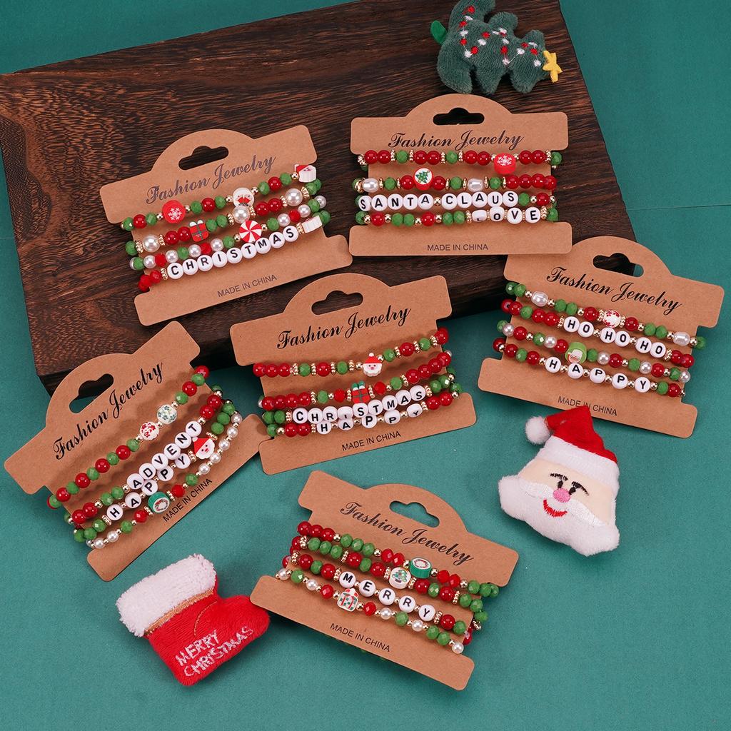 Christmas Themed Cute Cartoon Bracelet Festive Party Gift Hand Chain Fashion Accessory for Women