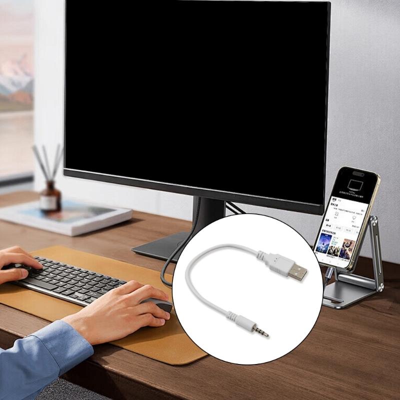 Audiokabel USB-Stecker auf 3,5 mm Doppelzweck-Ladekabel für kabellose Kopfhörer, Autoradiosysteme