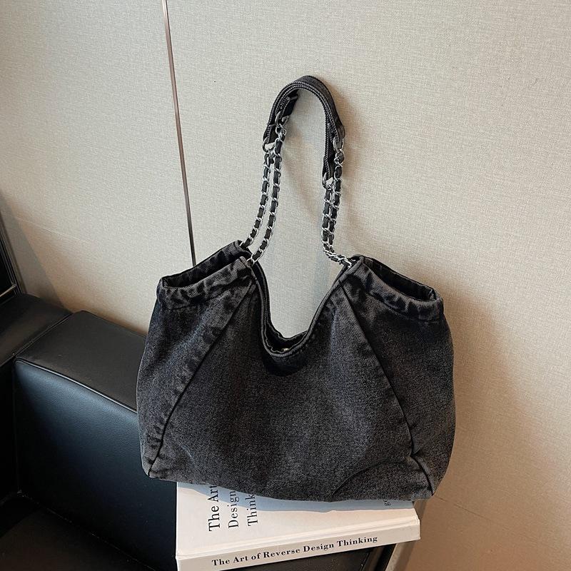 Large capacity chain bag women's new fashion retro casual shoulder bag commuter simple tote bag