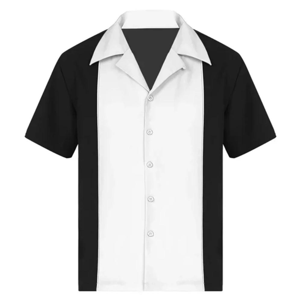 Men's Stripes 3D Printed Shirt Contrast Color Casual Hawaiian Beach Shirt Men's Simple Business Casual Fashion Top Men Clothing