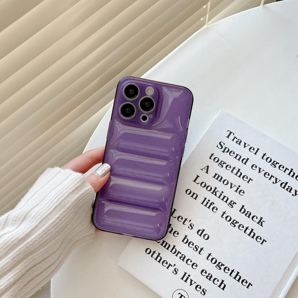 iPhone 13 Down Jacket Material Phone Case for 14 Pro Max & 12. Anti-Fall Cross-Border Soft Shell.