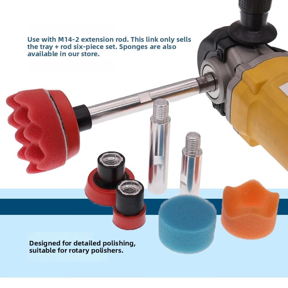 Polishing Pad Kit 1.2 2 3 Inch With Extension Rod For Car Detailing Alloy Backing Plate Soft Edge Buffer Tool Set