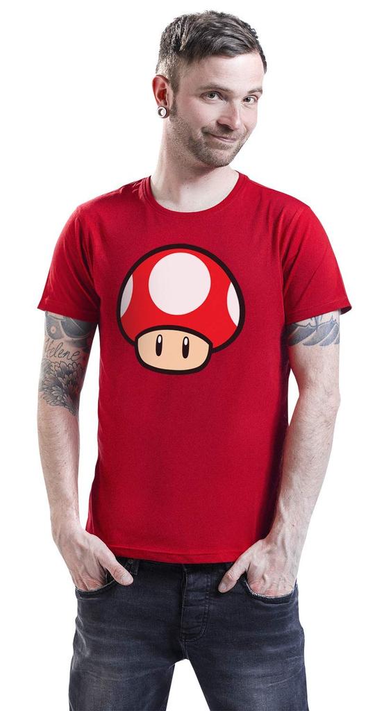 Nintendo Super Mario Power Up Mushroom Game Official [Heroes Inc] T-Shirt, T-Shirt, T-Shirt (Medium)