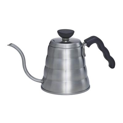 HARIO V60 Drip Kettle Nerezové telo a rukoväť z fenolovej živice a Buono, Kompatibilné s plynovým/ne-IH sporákom, 500 ml, Veko, Rukoväť, Strieborná, VKB-70HSV