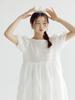 Bomnal Boutique Check Puff Line Midi Dress _ White