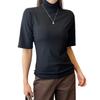 High Neck for Short Cut and Sewn Short Sleeve Summer Body Summer Clothes [7-livehouse] T-shirt Women, Sleeve, Top, Summer, Turtleneck, T-shirt, Plain,