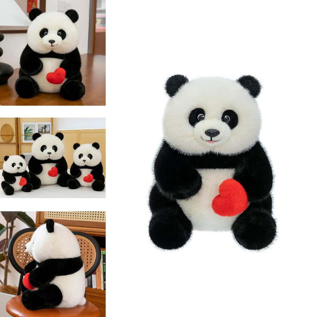 Panda Plush Toy With Soft Short Plush And Pp Cotton Filling For Kids Gift