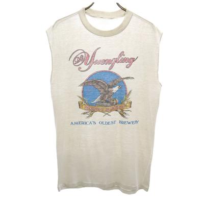 OLD 80s 90s Eagle Print No Sleeve T-shirt White Men's Used