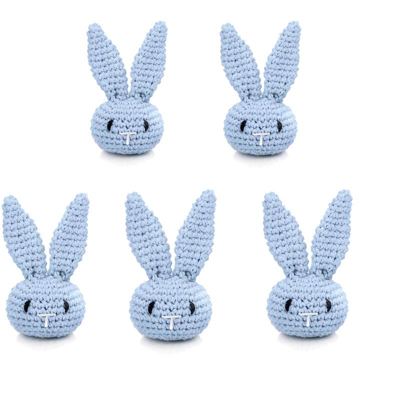 5pc Crochet Beads Animal Rabbit  Chewable Beads DIY Wooden Teething Knitting Beads Jewelry Crib Sensory Toy Baby Teether