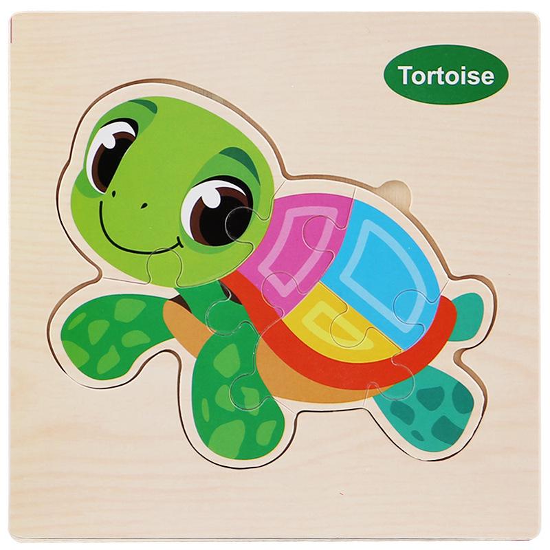 Wooden Cartoon Animal & Transport Puzzle for Toddlers, Educational Toy for Ages 2-3