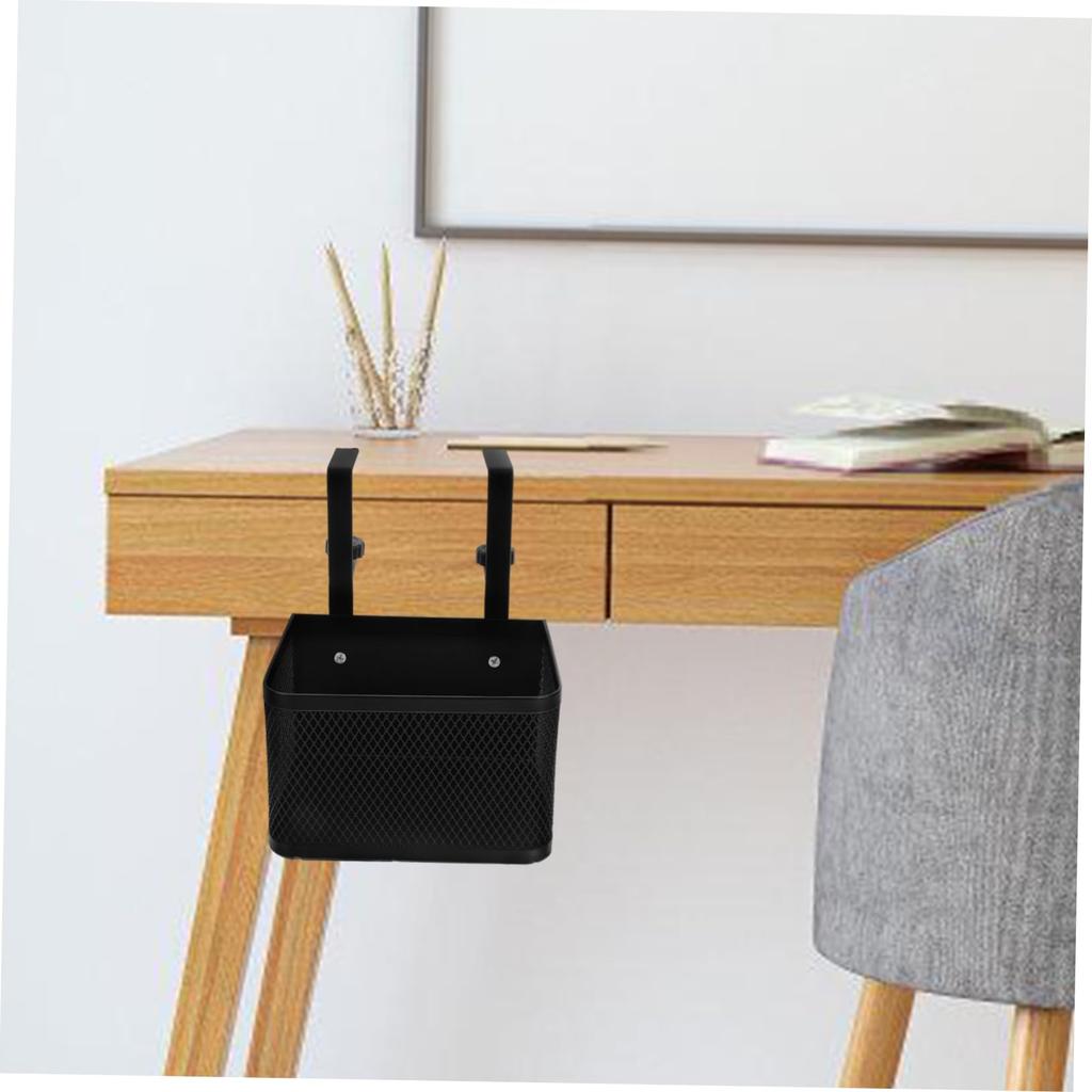 Housoutil Mesh Desk Easy Installation and Desk Storage Basket for Remote and Cable Small Office Storage Rack Clamp-on Tray, Damage-Free Storage,