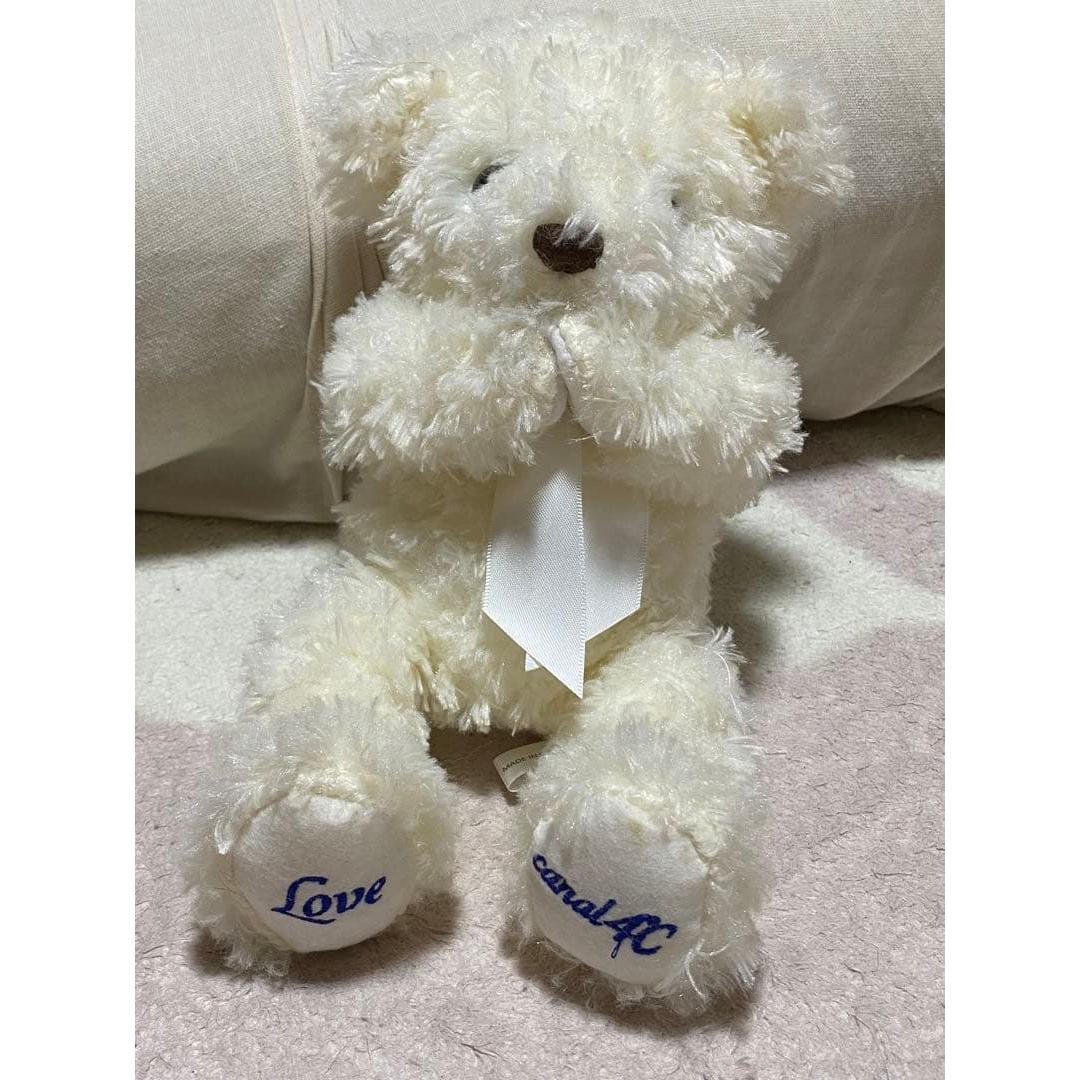 Price reduction/White bear teddy bear with music box Love canal4C